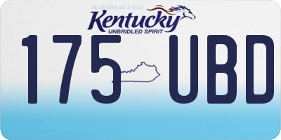 KY license plate 175UBD