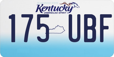 KY license plate 175UBF