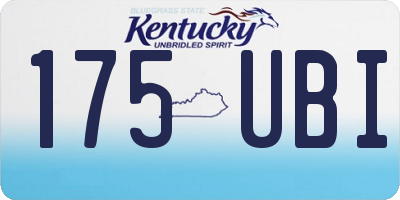 KY license plate 175UBI
