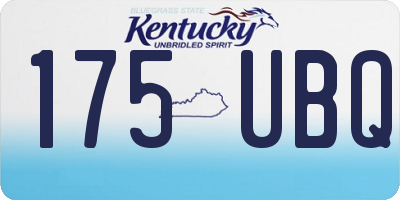 KY license plate 175UBQ