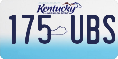 KY license plate 175UBS