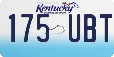 KY license plate 175UBT