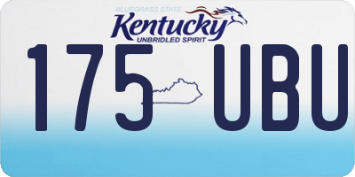 KY license plate 175UBU