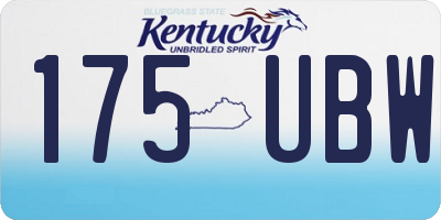 KY license plate 175UBW