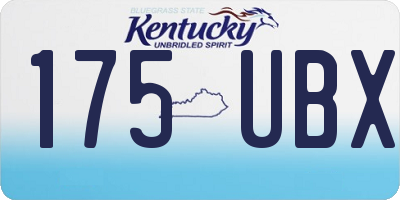 KY license plate 175UBX