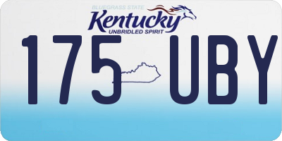 KY license plate 175UBY
