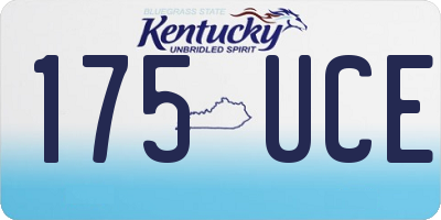 KY license plate 175UCE