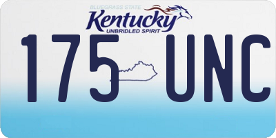 KY license plate 175UNC