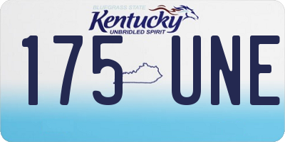 KY license plate 175UNE