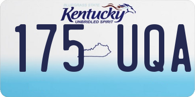 KY license plate 175UQA