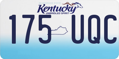KY license plate 175UQC