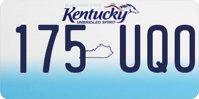 KY license plate 175UQO