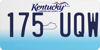 KY license plate 175UQW