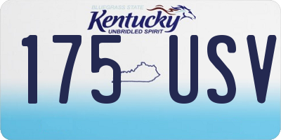 KY license plate 175USV