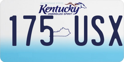 KY license plate 175USX