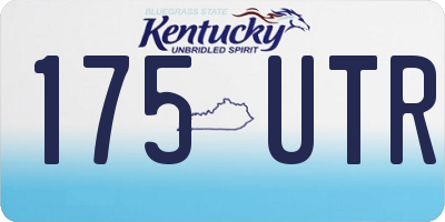 KY license plate 175UTR