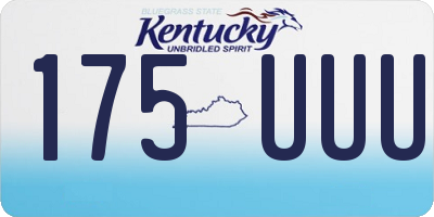 KY license plate 175UUU