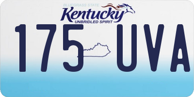 KY license plate 175UVA