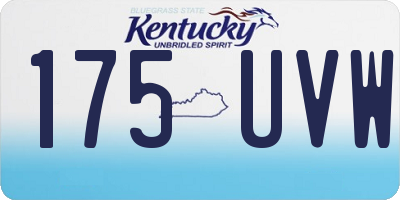 KY license plate 175UVW
