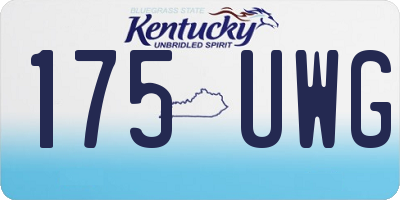 KY license plate 175UWG