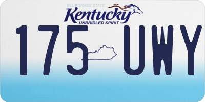 KY license plate 175UWY