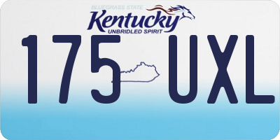 KY license plate 175UXL