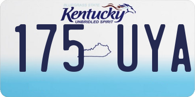 KY license plate 175UYA