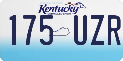 KY license plate 175UZR
