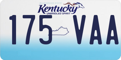 KY license plate 175VAA