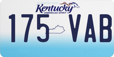 KY license plate 175VAB