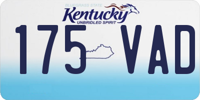 KY license plate 175VAD