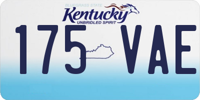 KY license plate 175VAE