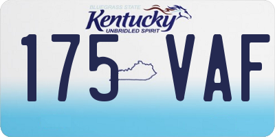 KY license plate 175VAF