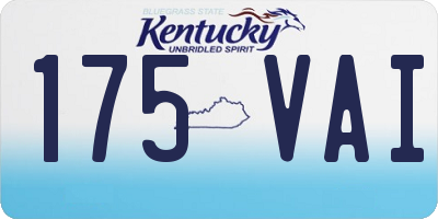 KY license plate 175VAI