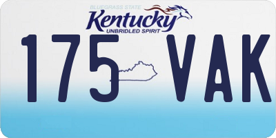 KY license plate 175VAK