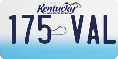 KY license plate 175VAL