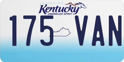 KY license plate 175VAN
