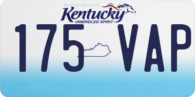 KY license plate 175VAP