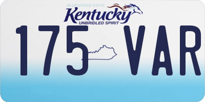 KY license plate 175VAR