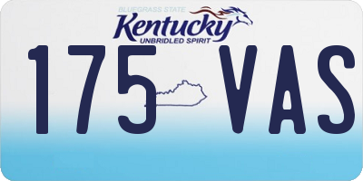 KY license plate 175VAS
