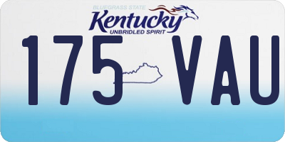 KY license plate 175VAU