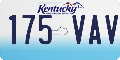 KY license plate 175VAV