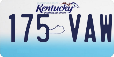 KY license plate 175VAW