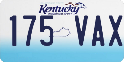 KY license plate 175VAX
