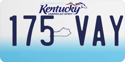KY license plate 175VAY