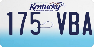 KY license plate 175VBA