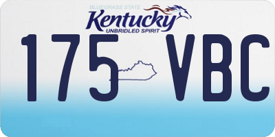 KY license plate 175VBC