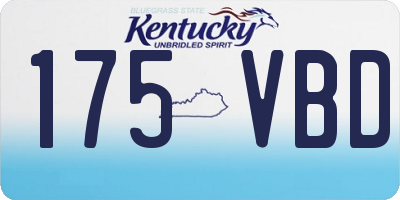 KY license plate 175VBD