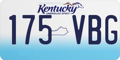 KY license plate 175VBG