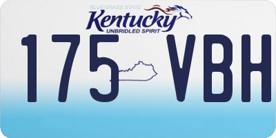 KY license plate 175VBH